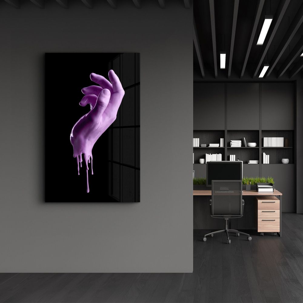 Autres décorations murales - Pink Hand | Glass Wall Art - ARTDESIGNA