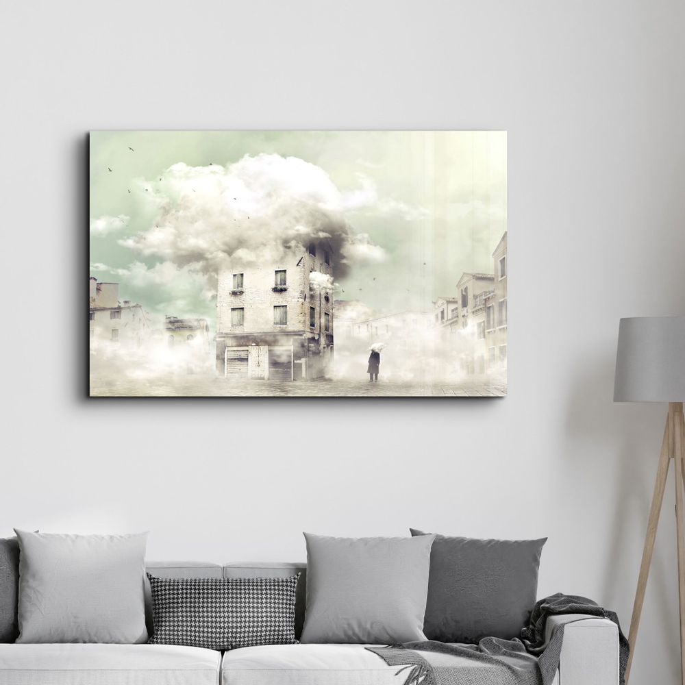 Autres décorations murales - The Foggy Building | Glass Wall Art - ARTDESIGNA