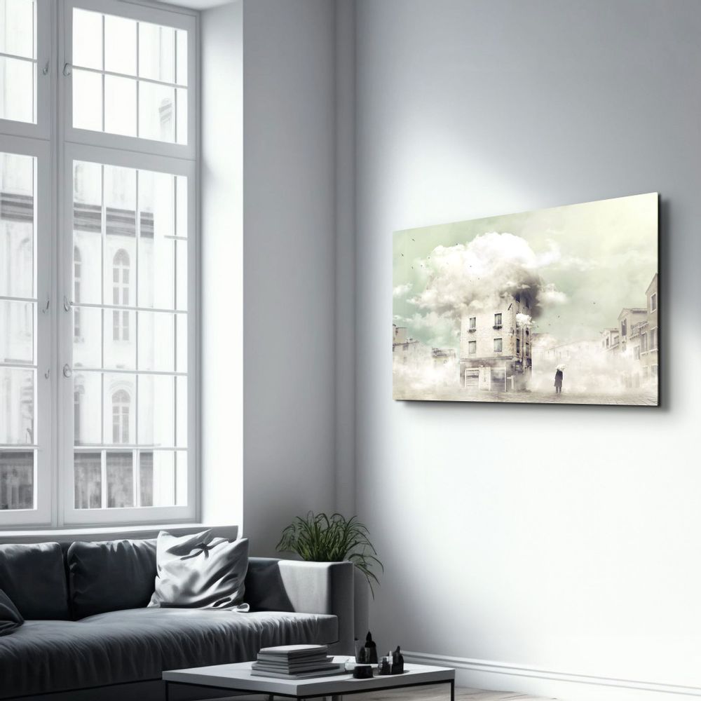 Autres décorations murales - The Foggy Building | Glass Wall Art - ARTDESIGNA