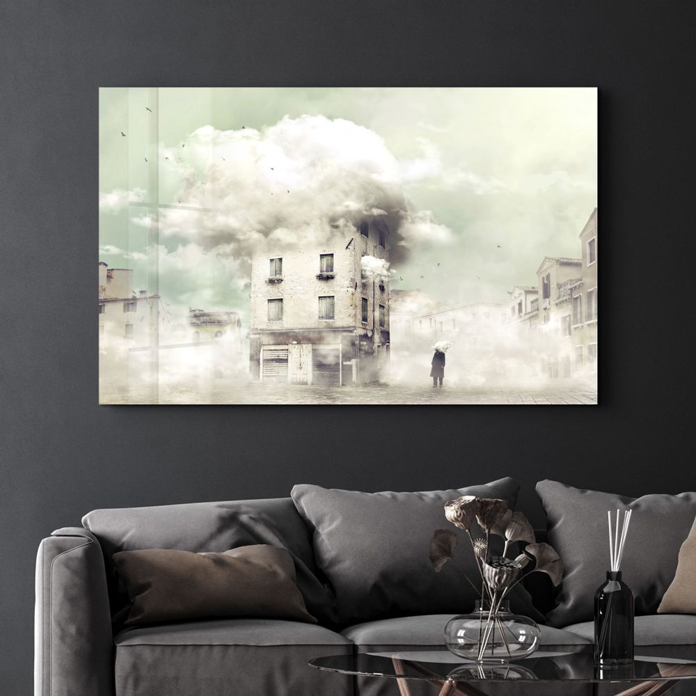 Autres décorations murales - The Foggy Building | Glass Wall Art - ARTDESIGNA