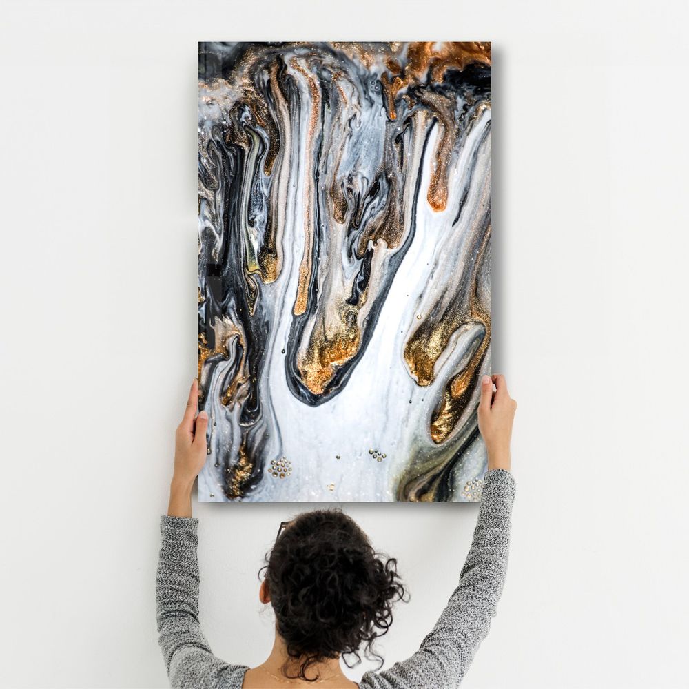 Autres décorations murales - Melting Gold | Glass Wall Art - ARTDESIGNA