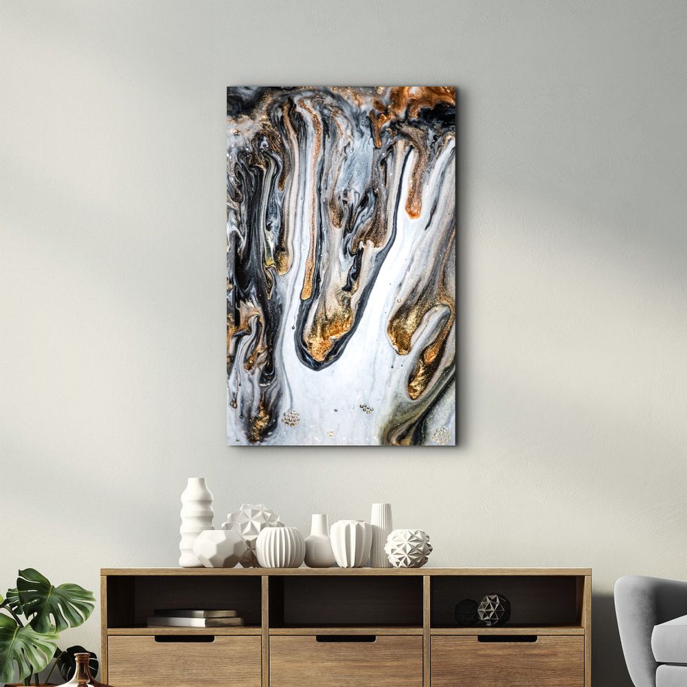 Autres décorations murales - Melting Gold | Glass Wall Art - ARTDESIGNA