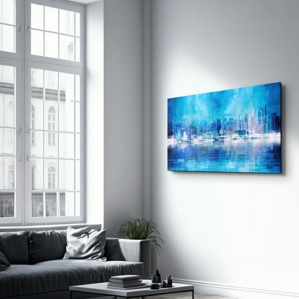 Other wall decoration - The Fuzzy Cityscape Of New York | Glass Wall Art - ARTDESIGNA