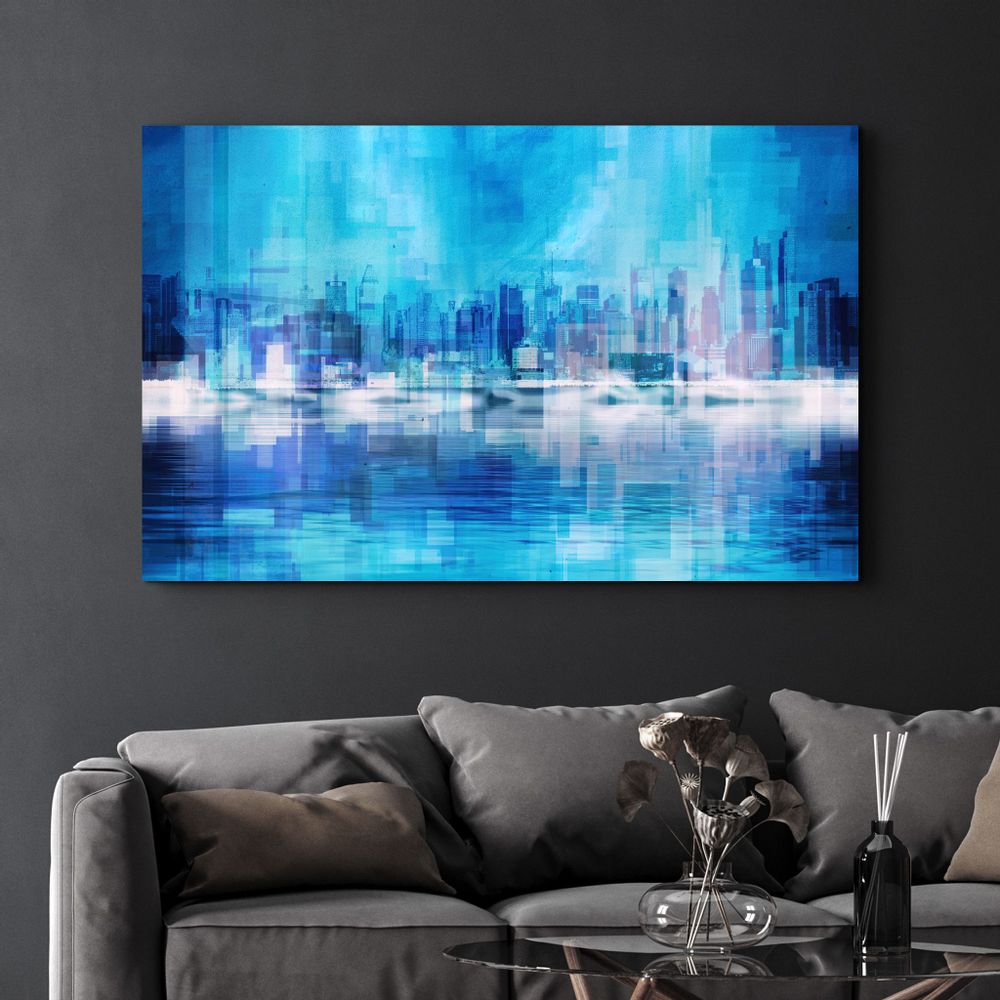 Other wall decoration - The Fuzzy Cityscape Of New York | Glass Wall Art - ARTDESIGNA