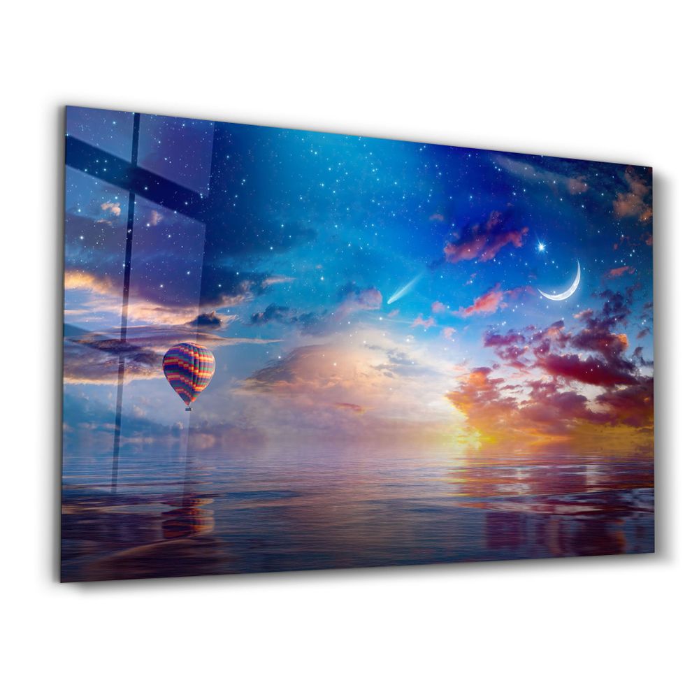 Other wall decoration - The Crescent Moon Horizon | Glass Wall Art - ARTDESIGNA