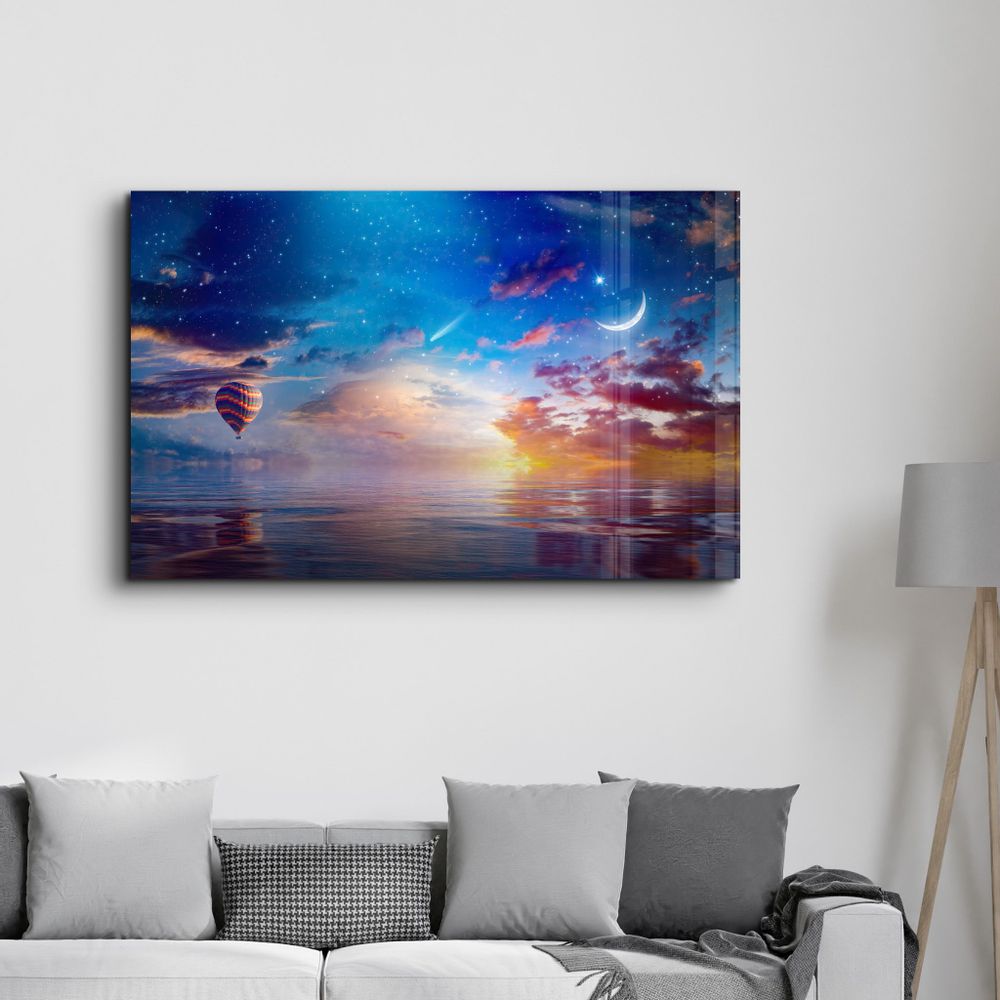 Other wall decoration - The Crescent Moon Horizon | Glass Wall Art - ARTDESIGNA