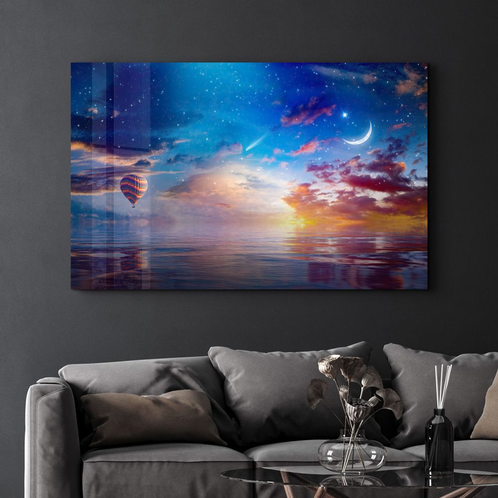 Other wall decoration - The Crescent Moon Horizon | Glass Wall Art - ARTDESIGNA