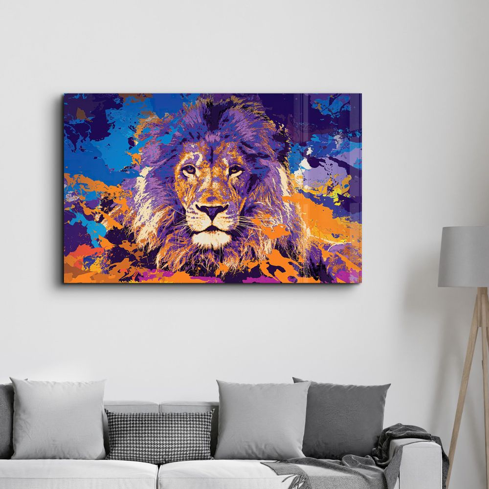 Autres décorations murales - The Lion In Colors | Glass Wall Art - ARTDESIGNA
