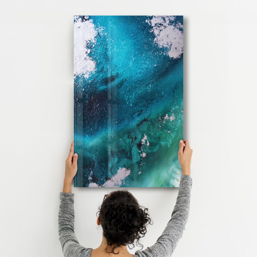 Autres décorations murales - Bird's Eye In Blue | Glass Wall Art - ARTDESIGNA