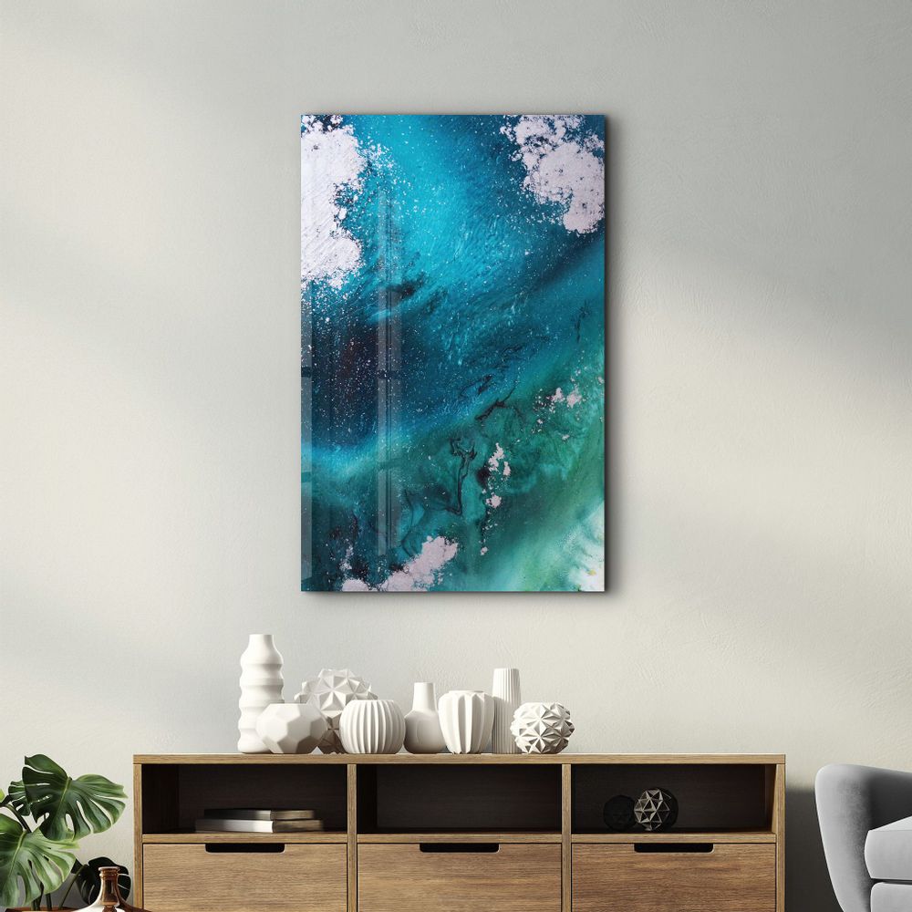 Autres décorations murales - Bird's Eye In Blue | Glass Wall Art - ARTDESIGNA