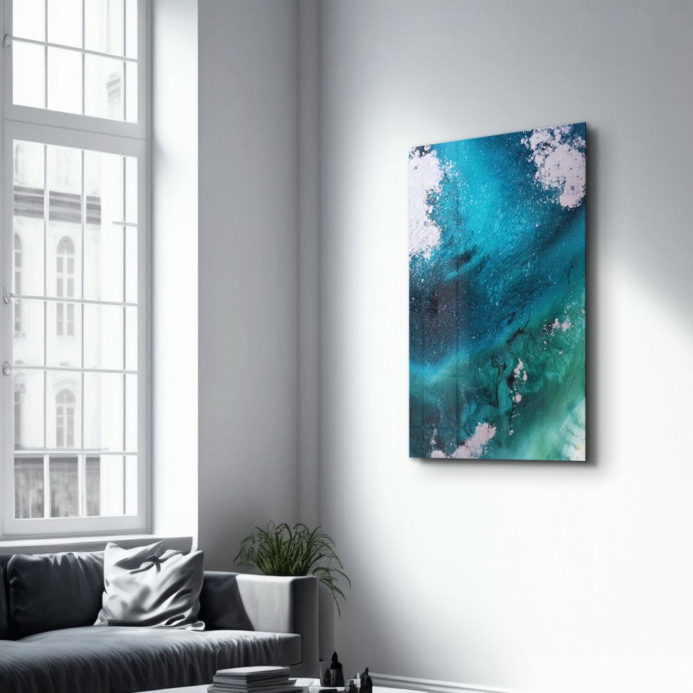 Autres décorations murales - Bird's Eye In Blue | Glass Wall Art - ARTDESIGNA