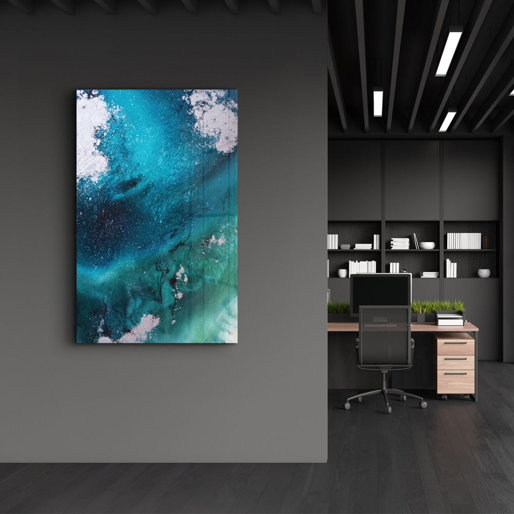 Autres décorations murales - Bird's Eye In Blue | Glass Wall Art - ARTDESIGNA