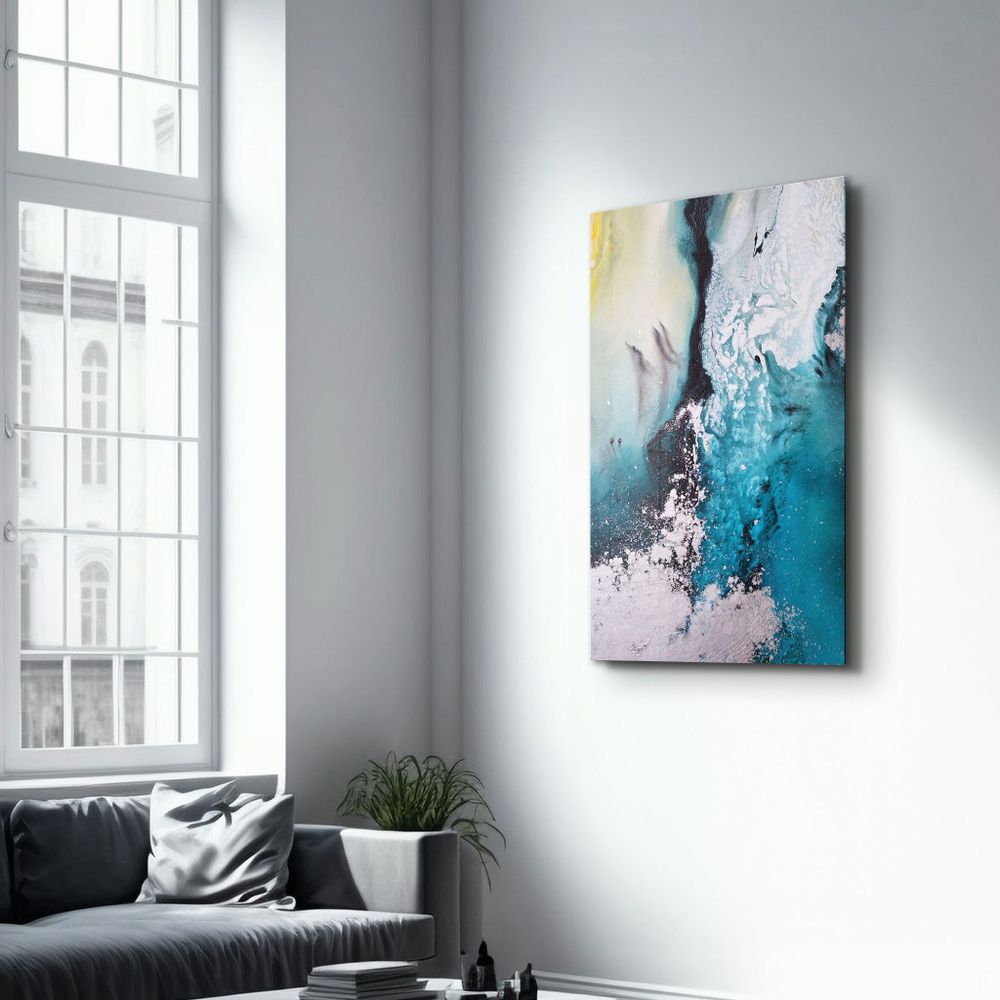 Autres décorations murales - Bird's Eye In Blue V2 | Glass Wall Art - ARTDESIGNA