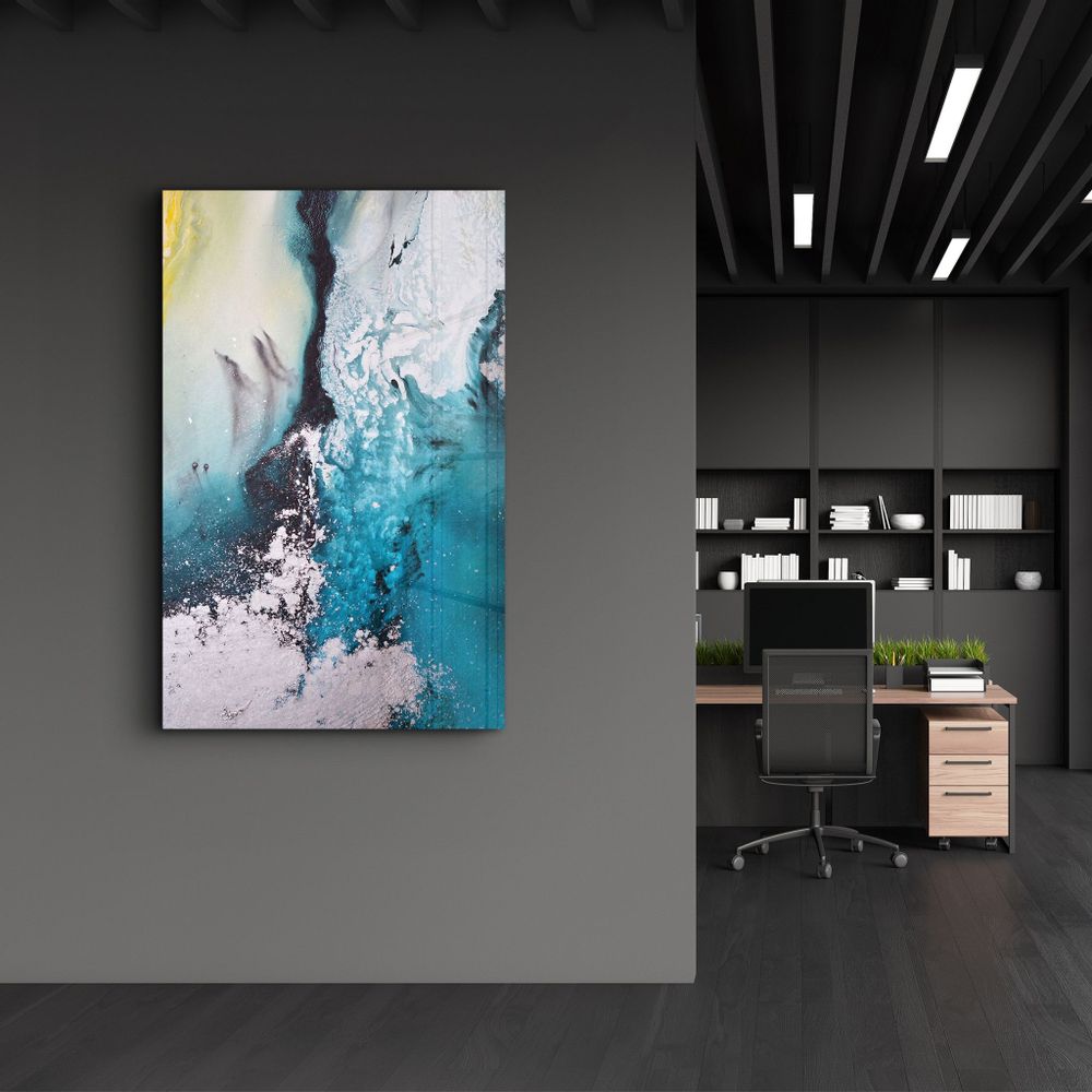 Autres décorations murales - Bird's Eye In Blue V2 | Glass Wall Art - ARTDESIGNA