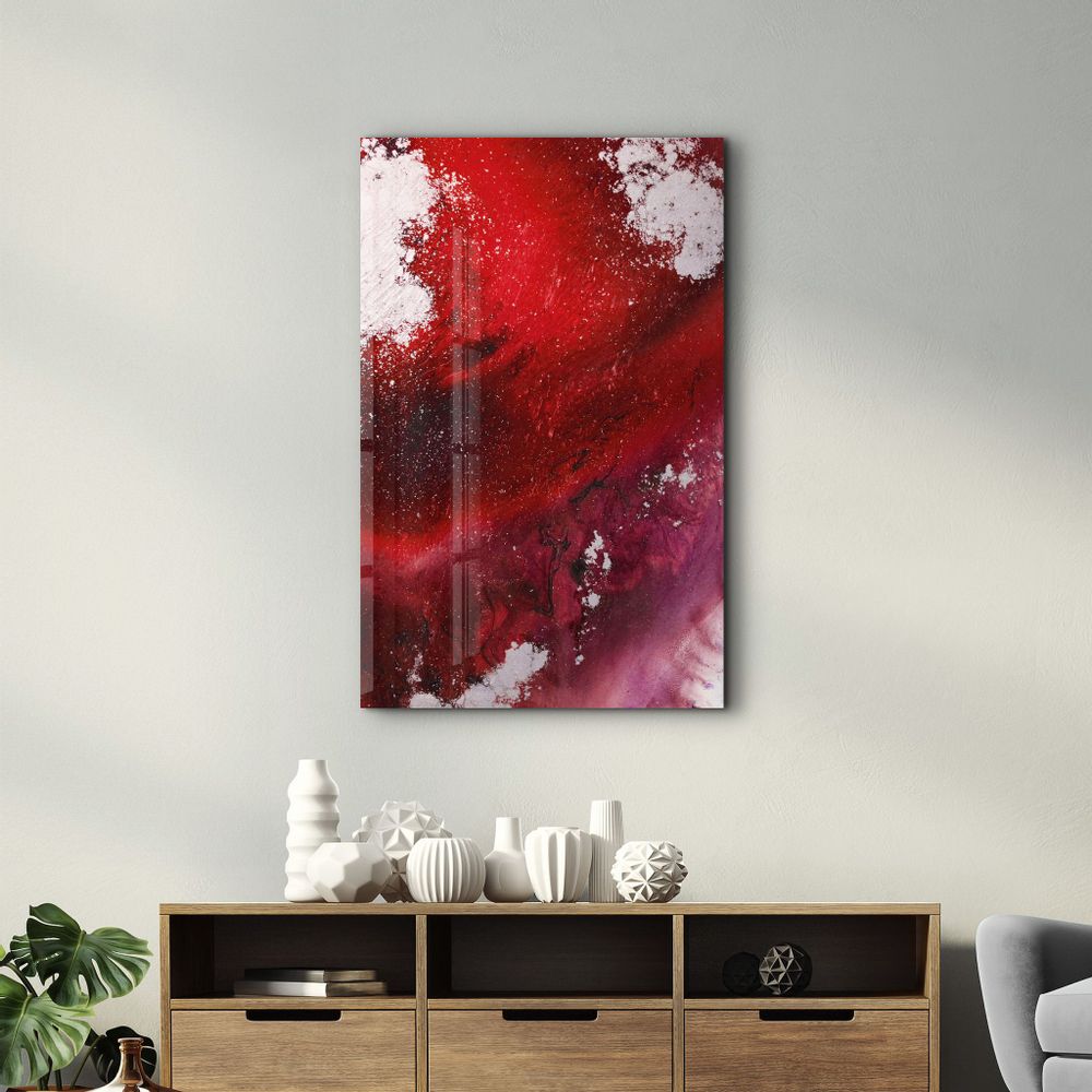 Autres décorations murales - Bird's Eye In Red | Glass Wall Art - ARTDESIGNA