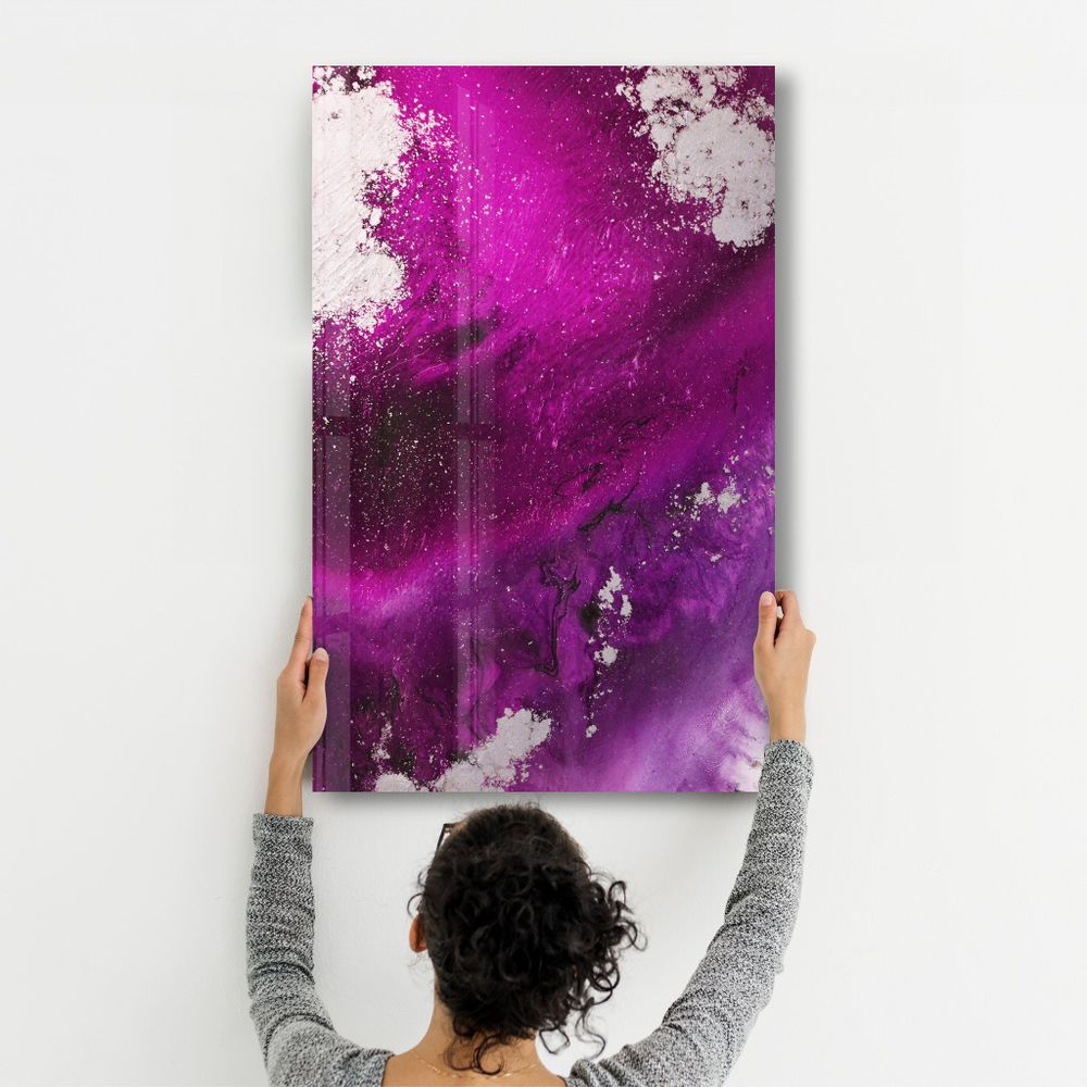 Autres décorations murales - Bird's Eye In Purple V3 | Glass Wall Art - ARTDESIGNA