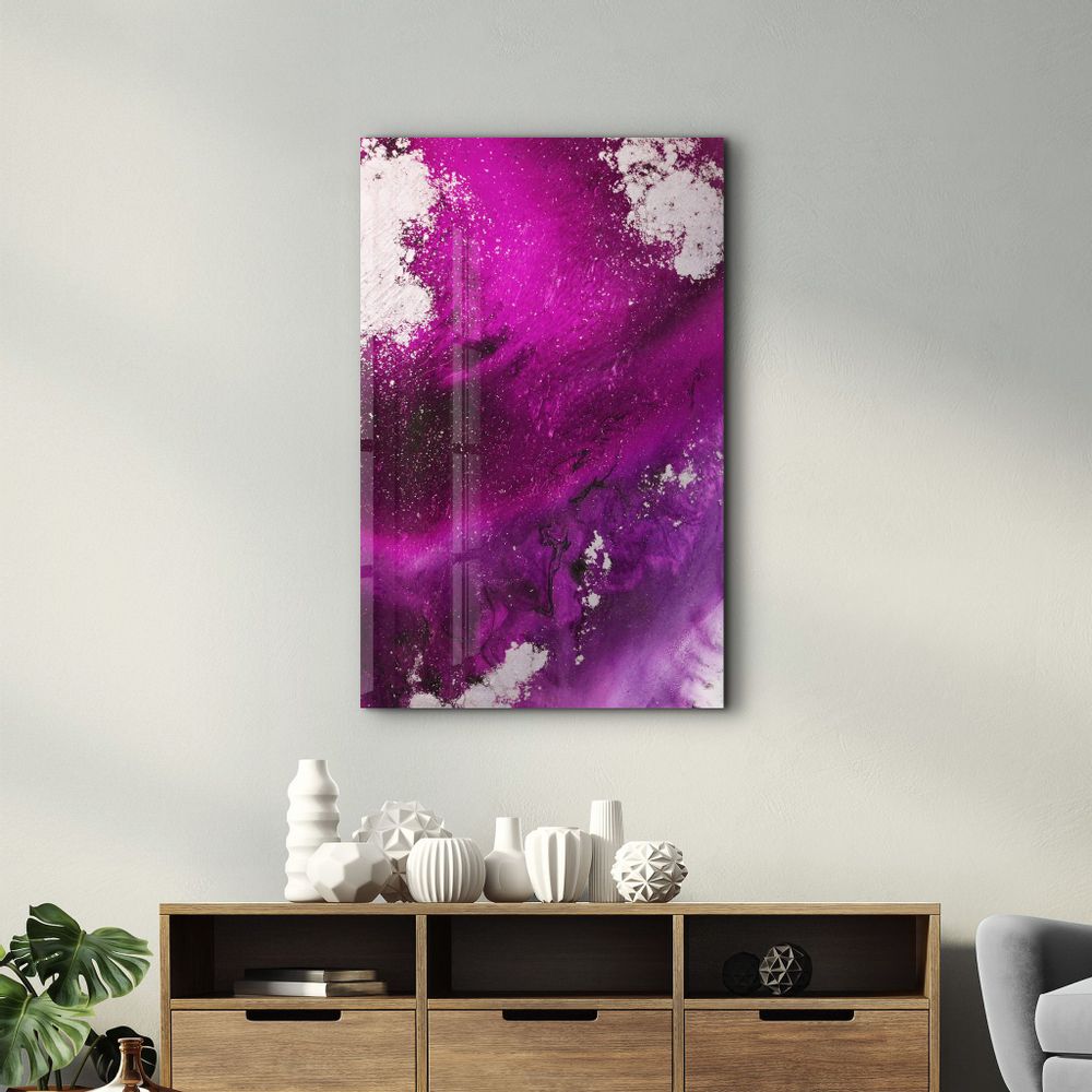 Autres décorations murales - Bird's Eye In Purple V3 | Glass Wall Art - ARTDESIGNA