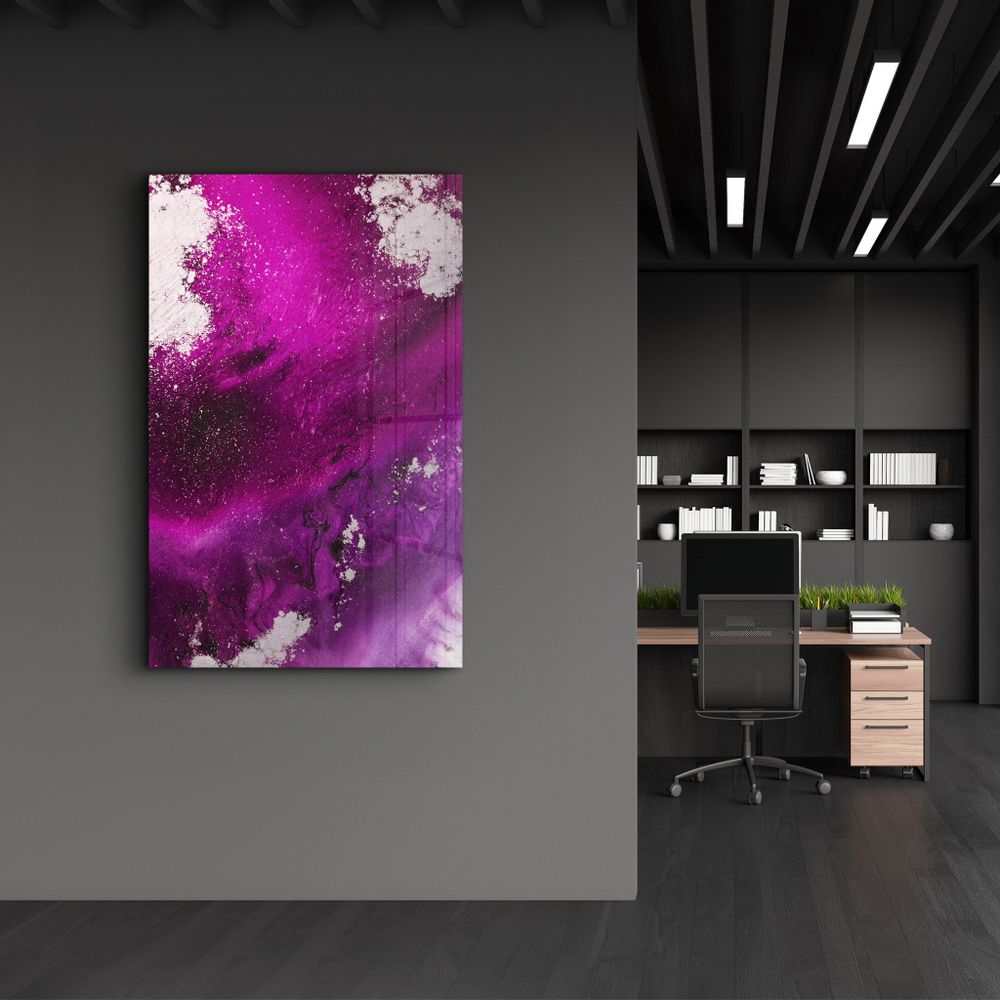 Autres décorations murales - Bird's Eye In Purple V3 | Glass Wall Art - ARTDESIGNA