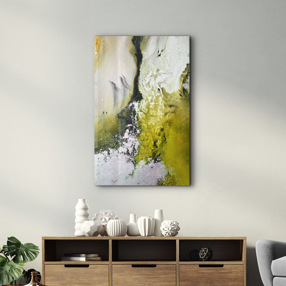 Autres décorations murales - Bird's Eye In Yellow V2 | Glass Wall Art - ARTDESIGNA