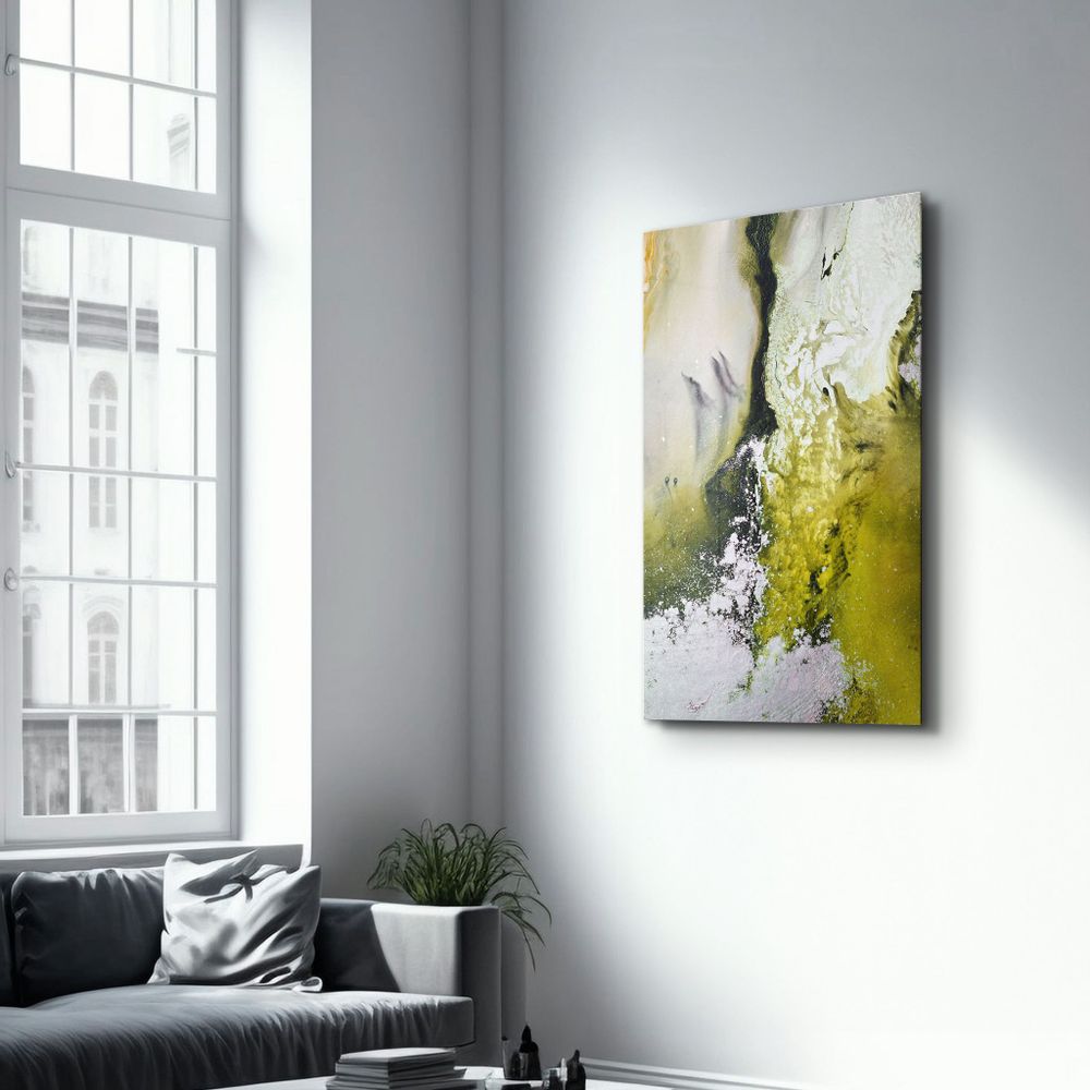 Autres décorations murales - Bird's Eye In Yellow V2 | Glass Wall Art - ARTDESIGNA