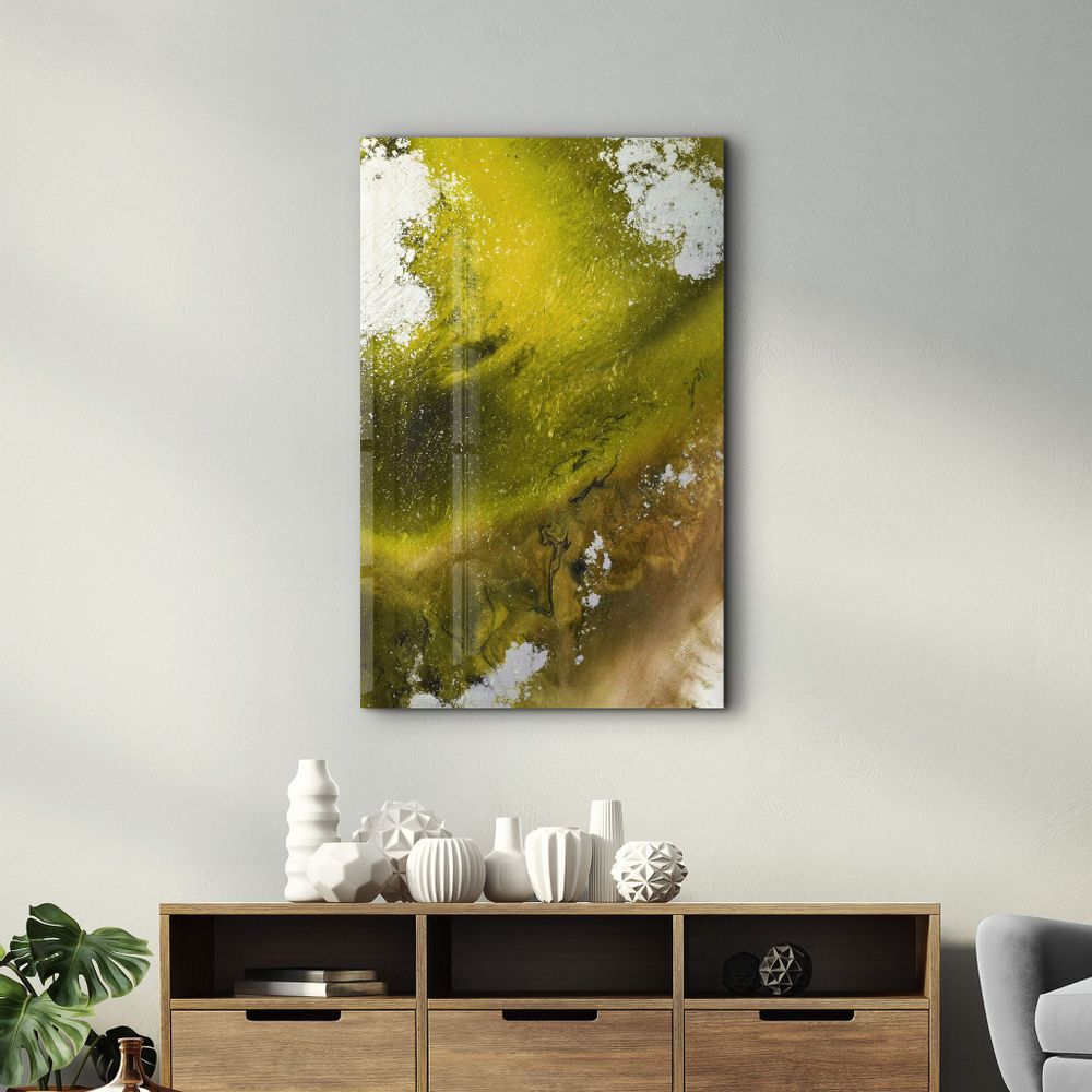Autres décorations murales - Bird's Eye In Yellow V3 | Glass Wall Art - ARTDESIGNA