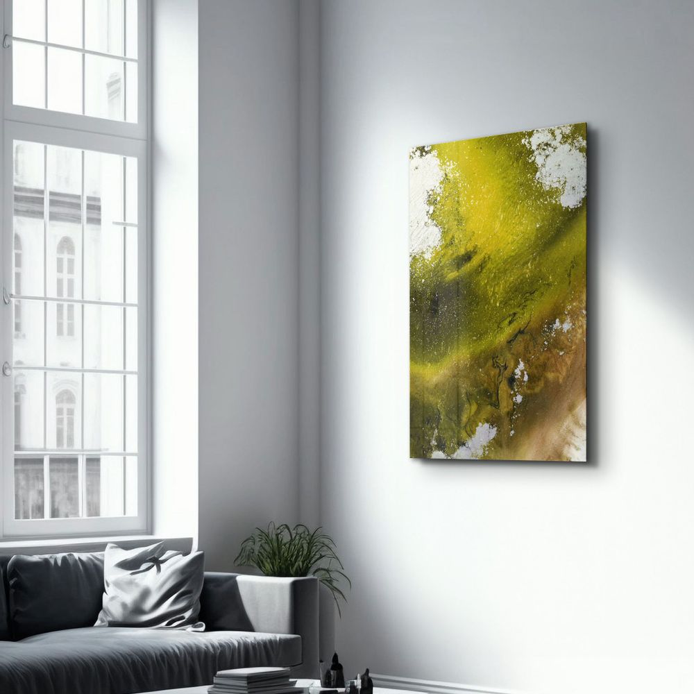 Autres décorations murales - Bird's Eye In Yellow V3 | Glass Wall Art - ARTDESIGNA