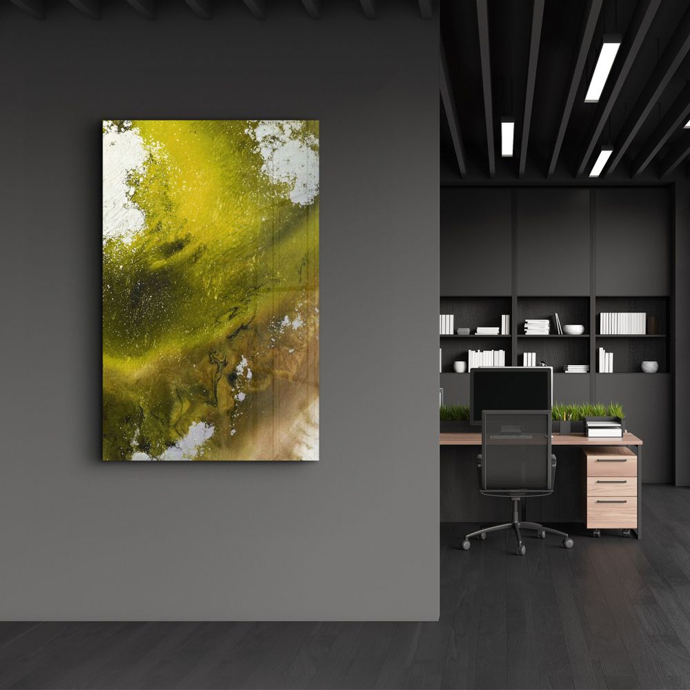 Autres décorations murales - Bird's Eye In Yellow V3 | Glass Wall Art - ARTDESIGNA