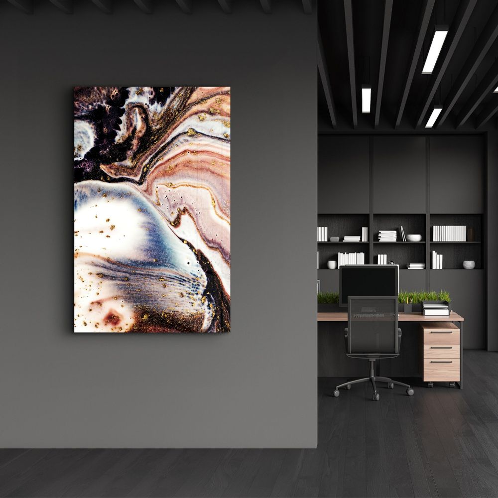 Other wall decoration - The Woman In Dark Blue | Glass Wall Art - ARTDESIGNA