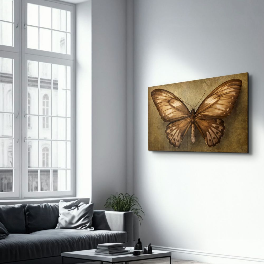 Autres décorations murales - Vintage Butterfly | Glass Wall Art - ARTDESIGNA
