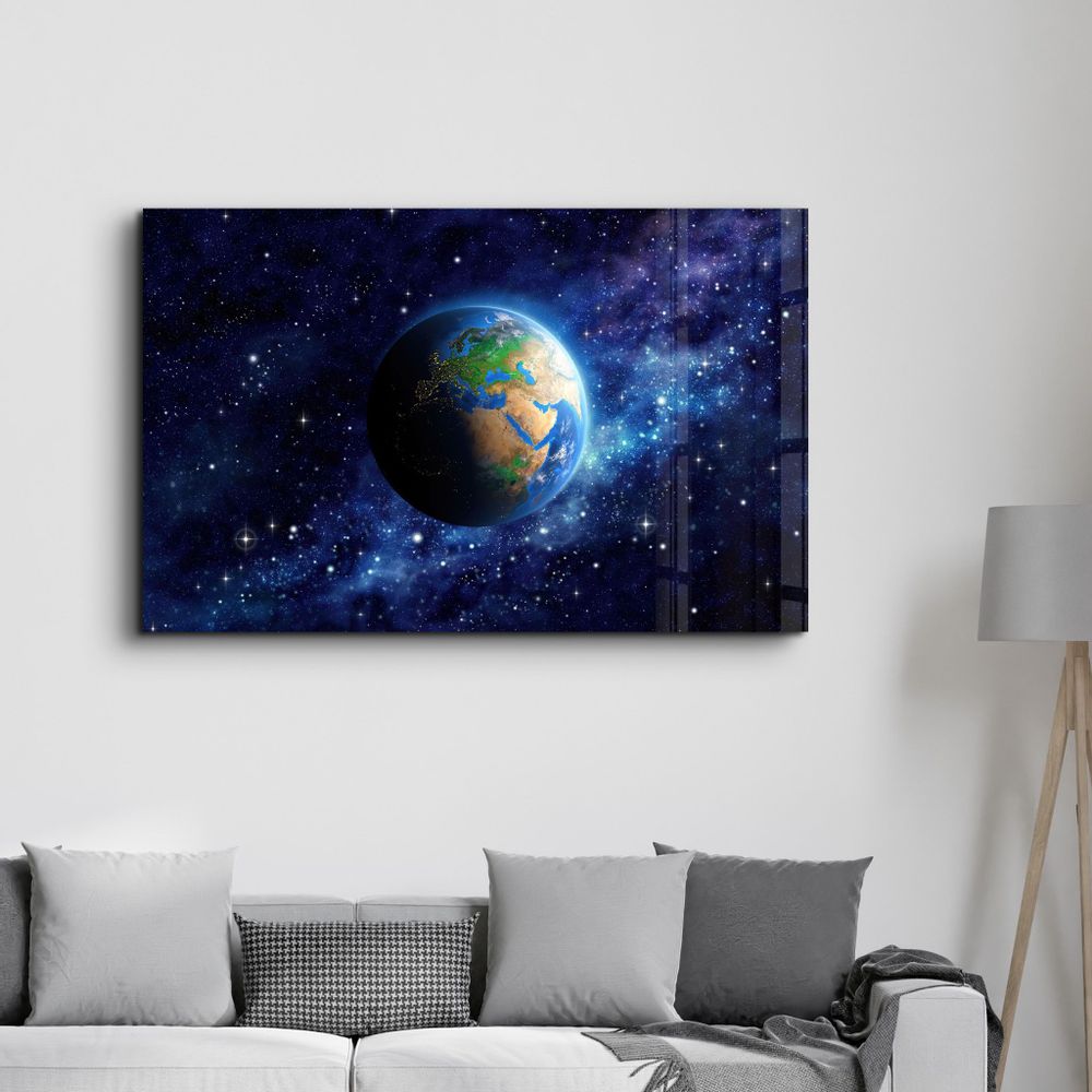 Autres décorations murales - Earth In Space | Glass Wall Art - ARTDESIGNA