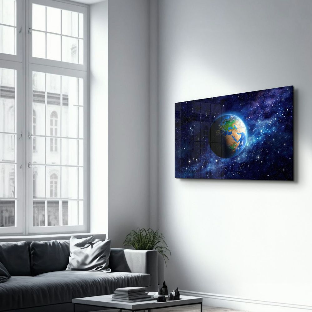 Autres décorations murales - Earth In Space | Glass Wall Art - ARTDESIGNA
