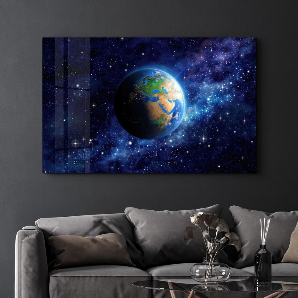 Autres décorations murales - Earth In Space | Glass Wall Art - ARTDESIGNA