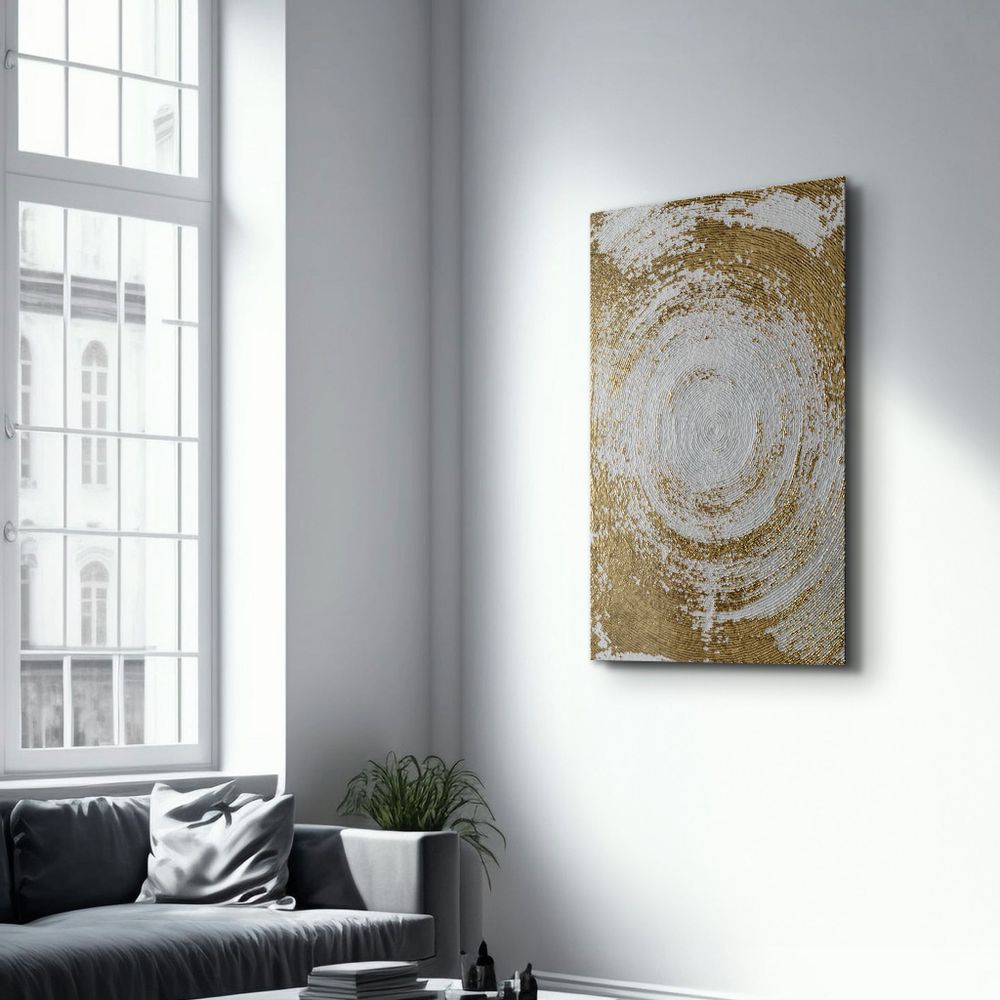Autres décorations murales - Gold Circle V1 | Glass Wall Art - ARTDESIGNA