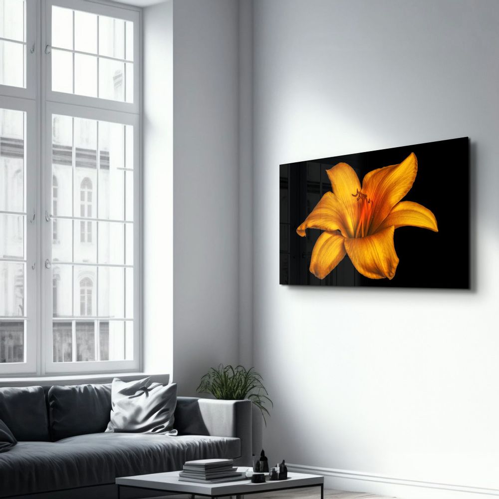 Other wall decoration - Orange Lily | Glass Wall Art - ARTDESIGNA