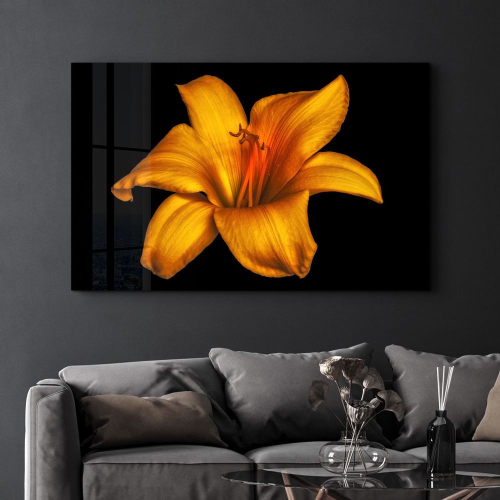 Other wall decoration - Orange Lily | Glass Wall Art - ARTDESIGNA