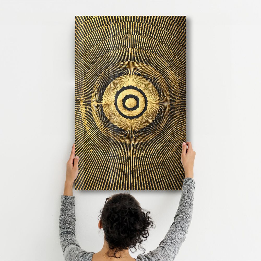 Autres décorations murales - Gold Circle V3 | Glass Wall Art - ARTDESIGNA