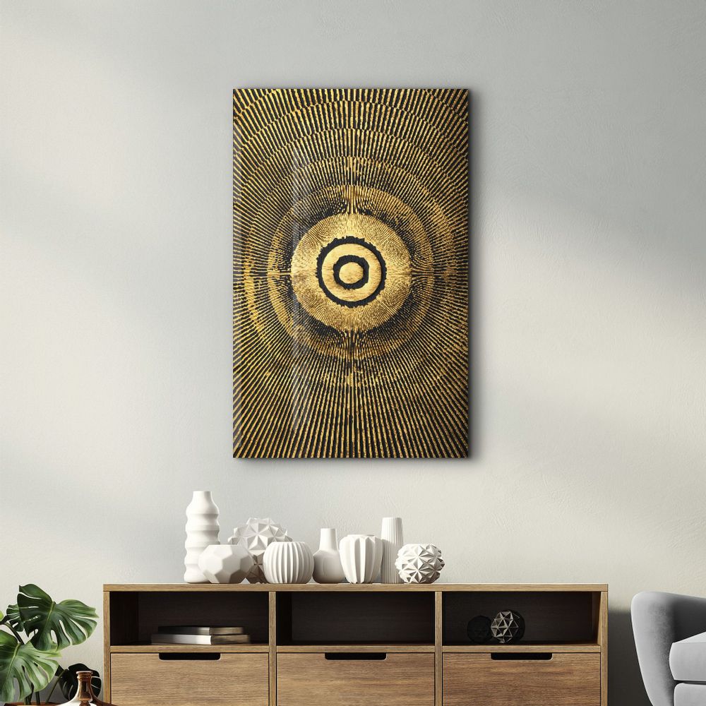 Autres décorations murales - Gold Circle V3 | Glass Wall Art - ARTDESIGNA
