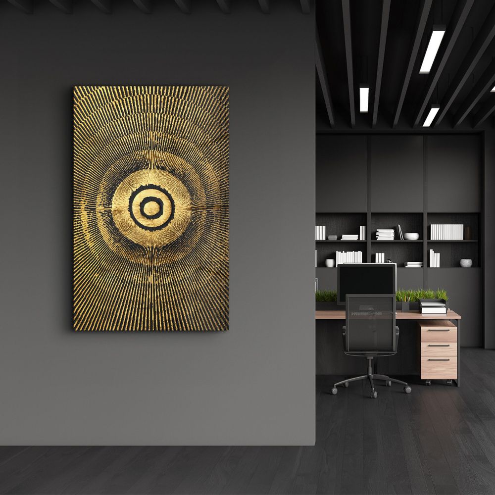 Autres décorations murales - Gold Circle V3 | Glass Wall Art - ARTDESIGNA