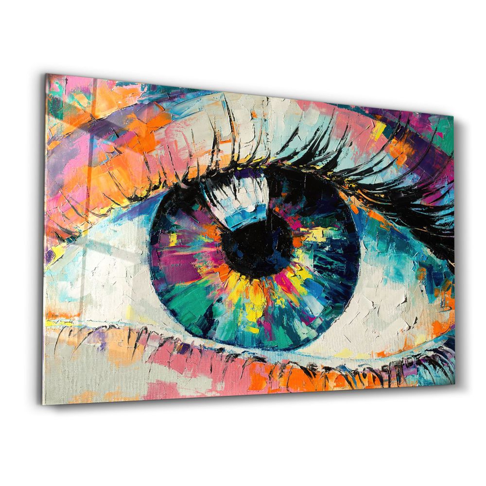 Autres décorations murales - Eye In Colors V2 | Glass Wall Art - ARTDESIGNA