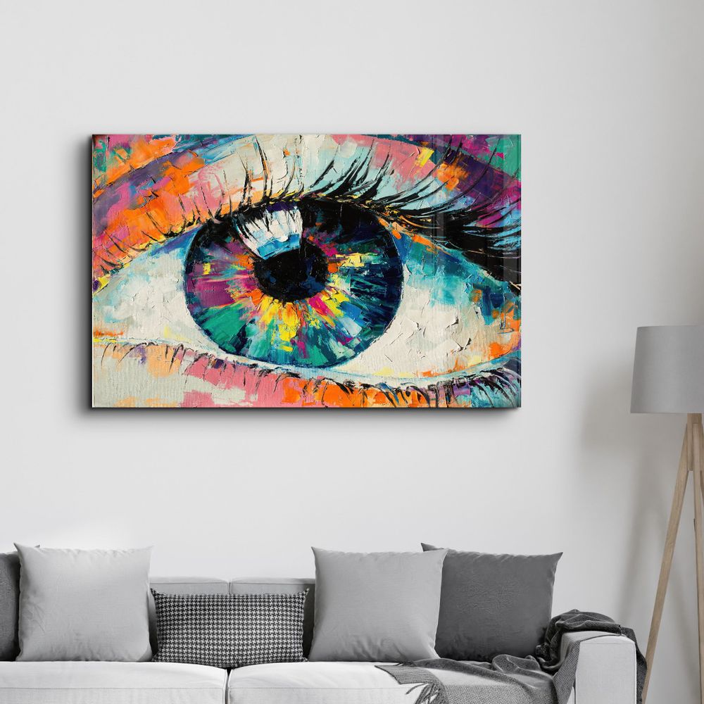 Autres décorations murales - Eye In Colors V2 | Glass Wall Art - ARTDESIGNA