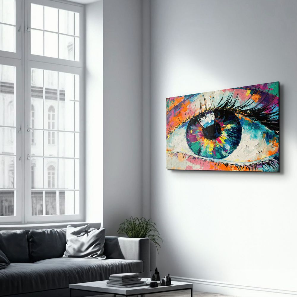 Autres décorations murales - Eye In Colors V2 | Glass Wall Art - ARTDESIGNA
