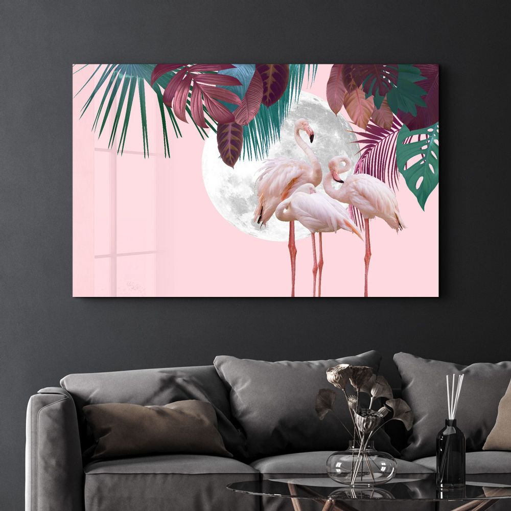 Other wall decoration - Greater Flamingo | Glass Wall Art - ARTDESIGNA