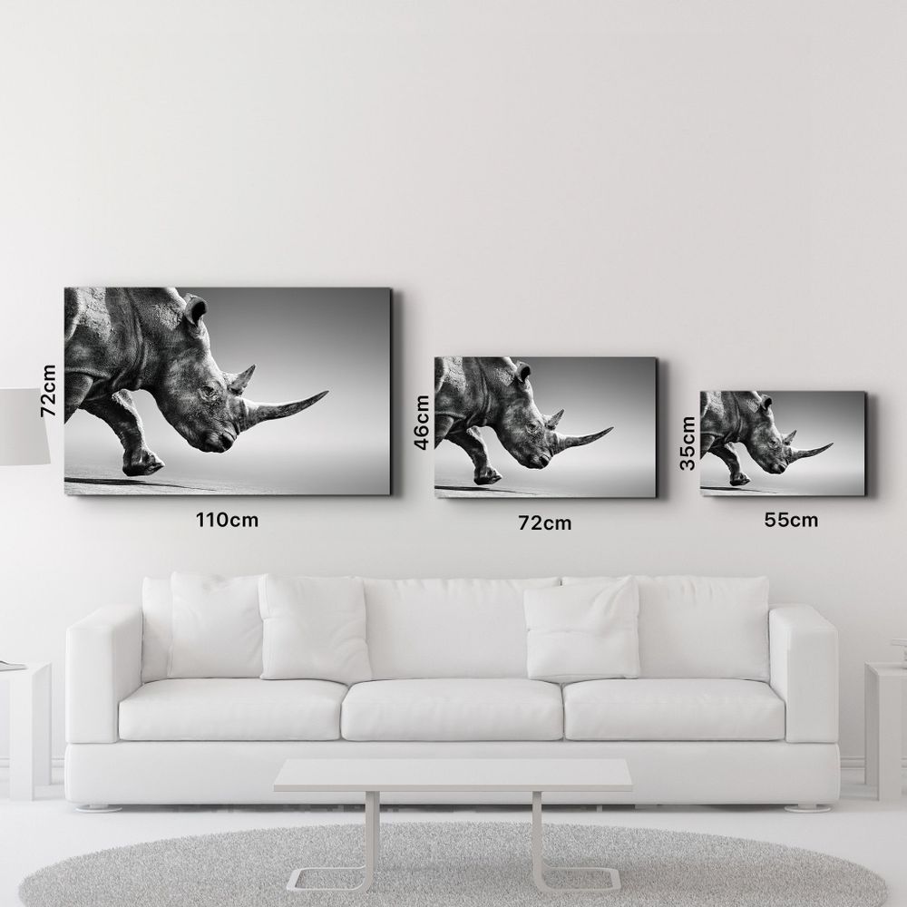 Autres décorations murales - Black Rhinoceros | Glass Wall Art - ARTDESIGNA