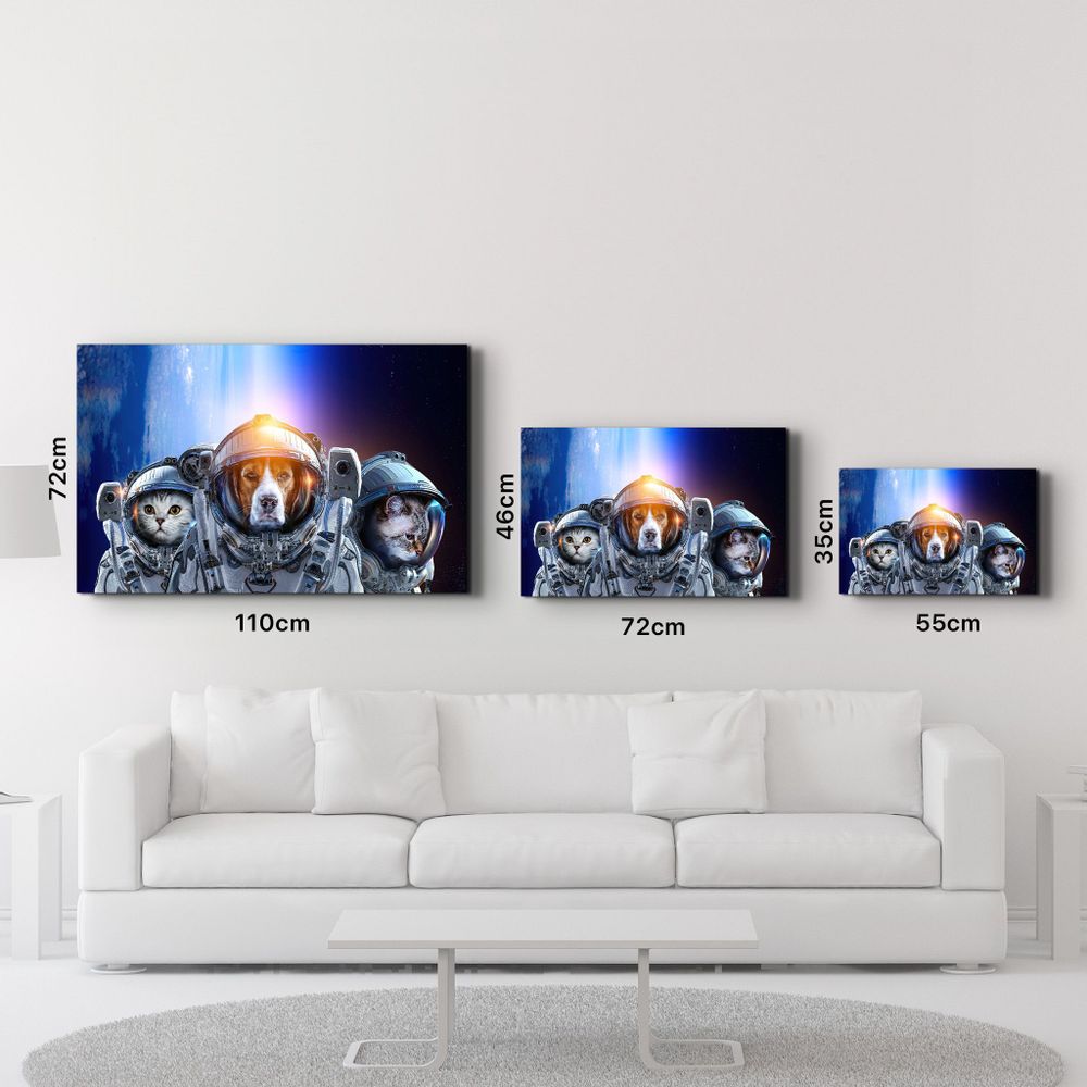 Autres décorations murales - Dog&Cat With Space Suits | Glass Wall Art - ARTDESIGNA