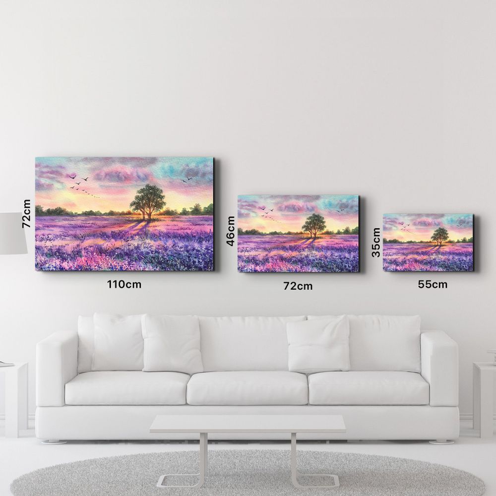 Other wall decoration - Sunset Meadow Painting | Glass Wall Art - ARTDESIGNA