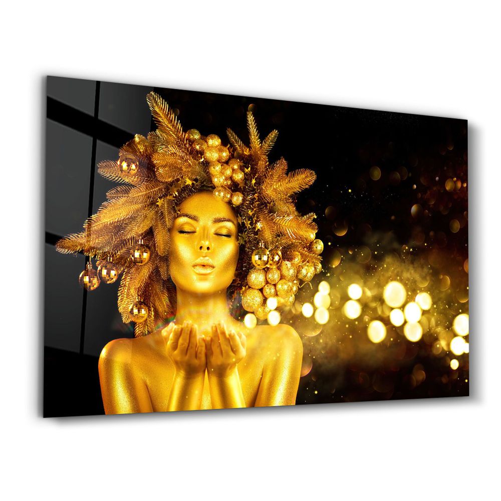 Autres décorations murales - The Beauty Of Golden | Glass Wall Art - ARTDESIGNA