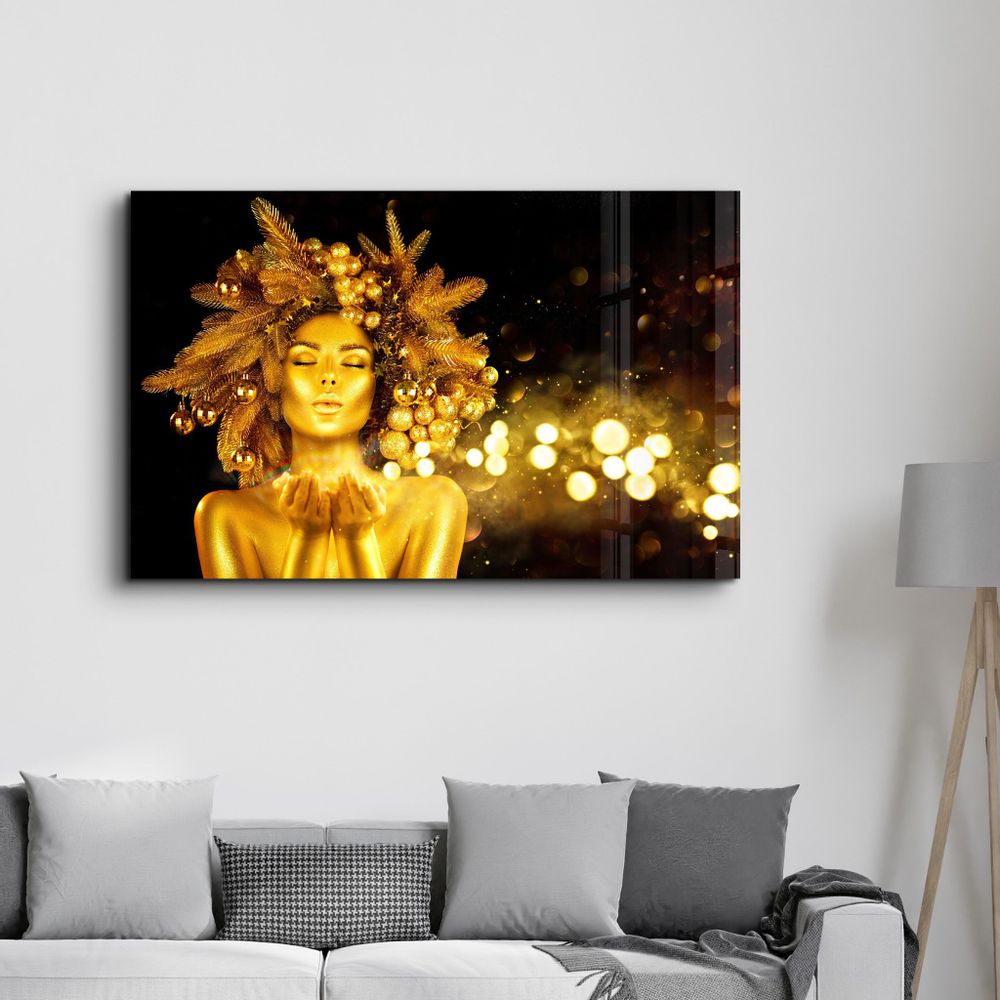 Autres décorations murales - The Beauty Of Golden | Glass Wall Art - ARTDESIGNA