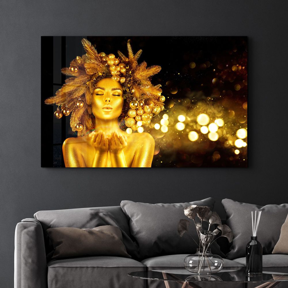Autres décorations murales - The Beauty Of Golden | Glass Wall Art - ARTDESIGNA