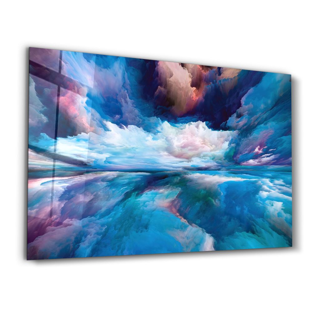 Autres décorations murales - Blue Clouds | Glass Wall Art - ARTDESIGNA