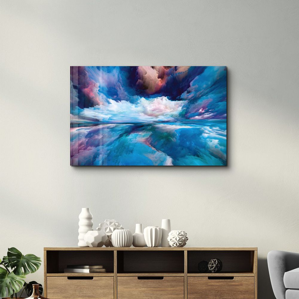 Autres décorations murales - Blue Clouds | Glass Wall Art - ARTDESIGNA